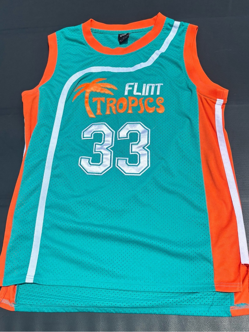 Flint Tropics #33 Jackie Moon Semi-Pro Basketball Jersey Men’s Medium Retro